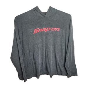 MEN'S Snap-on Long Sleeve Hooded Gray shirt 3XL XXXL